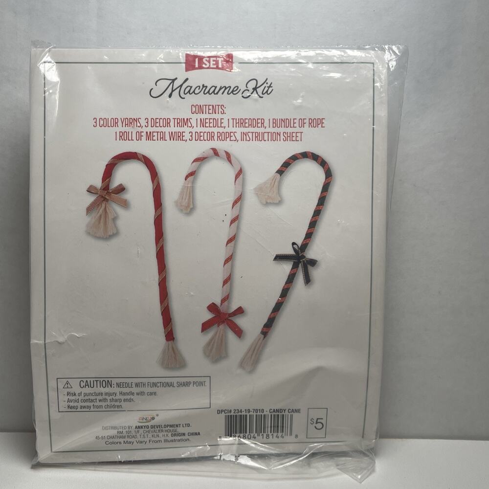 Target Bullseye Christmas Macrame Kit Candy Cane Fiber Crafts Rare